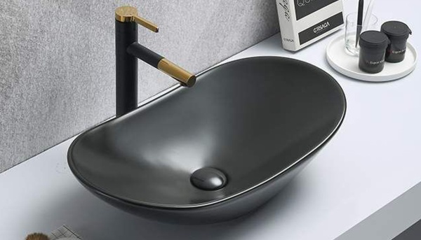Накладная раковина Velvex 7811AMB 60 см черный