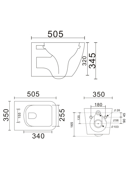 Унитаз подвесной Wonzon & Woghand Rona WW-UP2216-MW белый матовый безободковый
