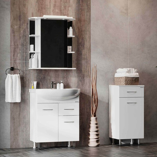 Пенал Onika Каприз 403003 30 см белый с бельевой корзиной