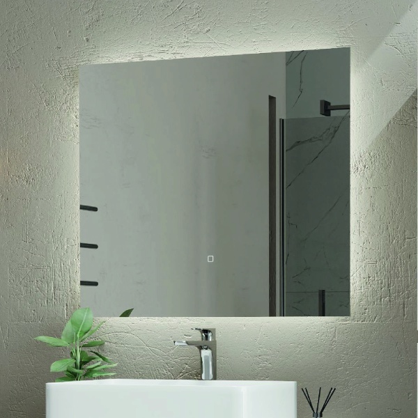 Зеркало Onika Люма 80x70 208098 белое с подсветкой и сенсором