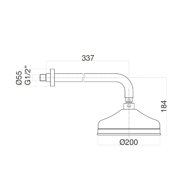 Верхний душ Webert AC0015015 хром глянцевый с кронштейном