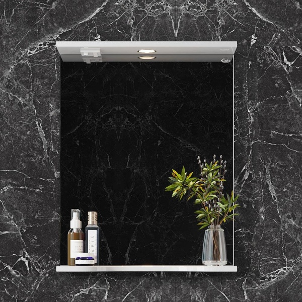 Зеркало Onika Коралл 55x100 205501 белое с подсветкой