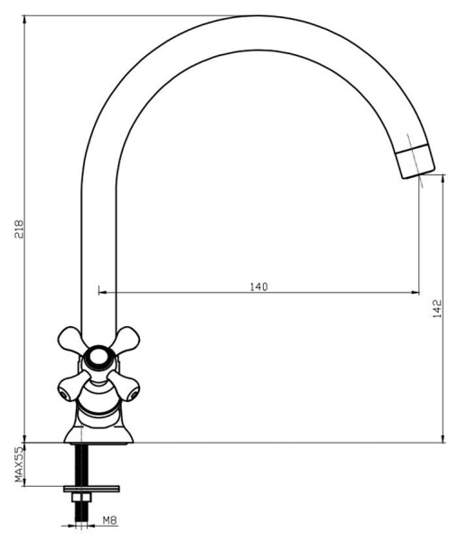 Смеситель для раковины Voda Laguna LGN26 хром глянцевый