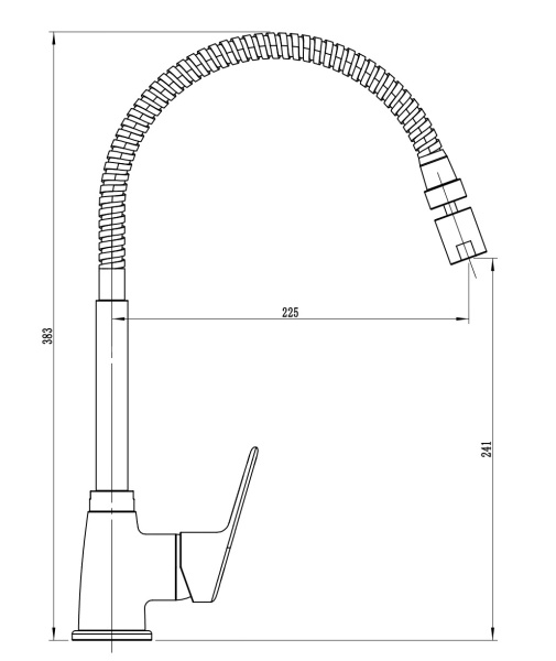 Смеситель для кухонной мойки Voda Wave WA519S хром с гибким изливом