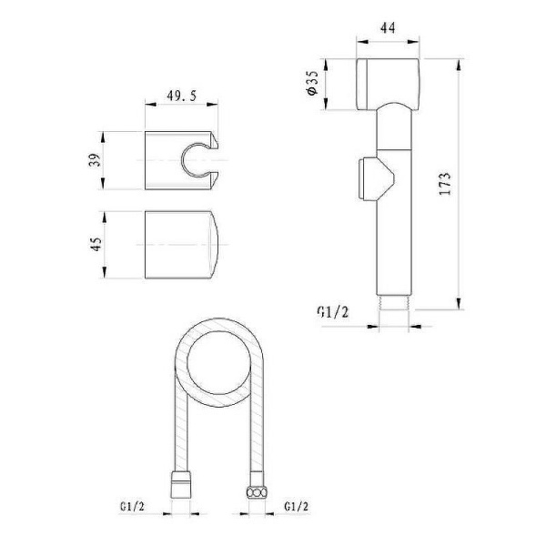 Гигиенический душ Caprigo Parts 99-553-crm хром