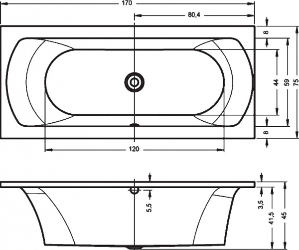 Ванна акриловая Riho Yukon 160x90 L B009001005 угловая