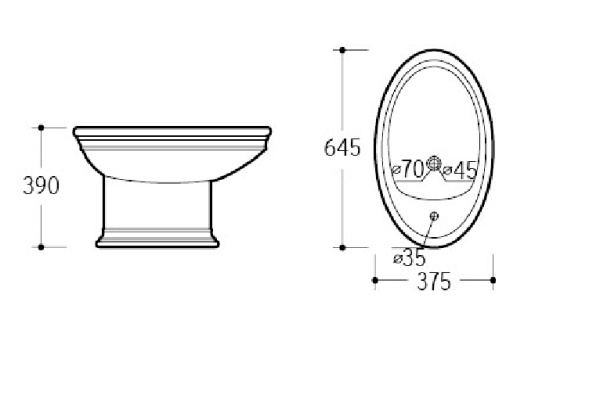 Биде Boheme Puro 960 напольное белый