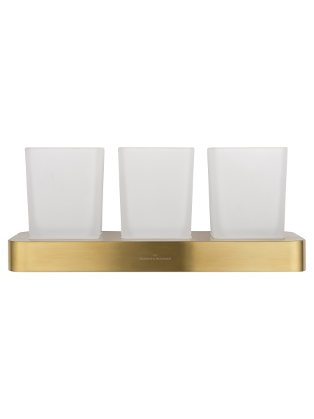 Стакан для зубных щеток Wonzon & Woghand Lotte WW-8338-BG золото брашированный с держателем