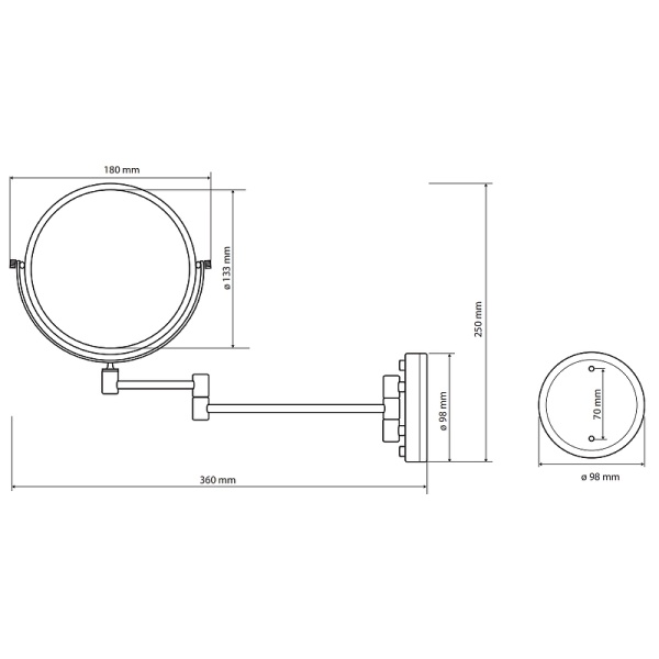 Косметическое зеркало Bemeta Retro 106101698 золото глянцевое