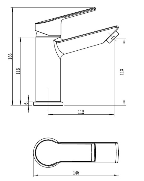 Смеситель для раковины Voda Rock RK26 хром глянцевый