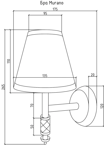 Бра Boheme Murano 769 хром