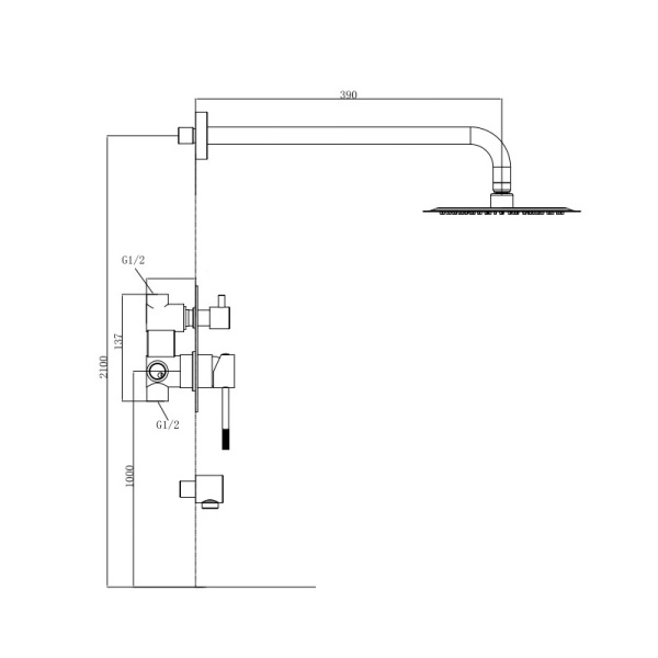 Душевой комплект со смесителем Voda Vessel Gun Metal VSLGM Set_3in1 оружейная сталь матовый встраиваемый