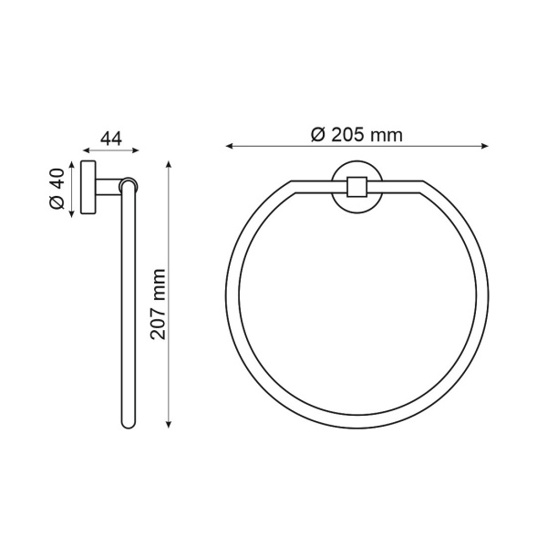 Полотенцедержатель Webert Rimini RI502501010 золото глянцевый