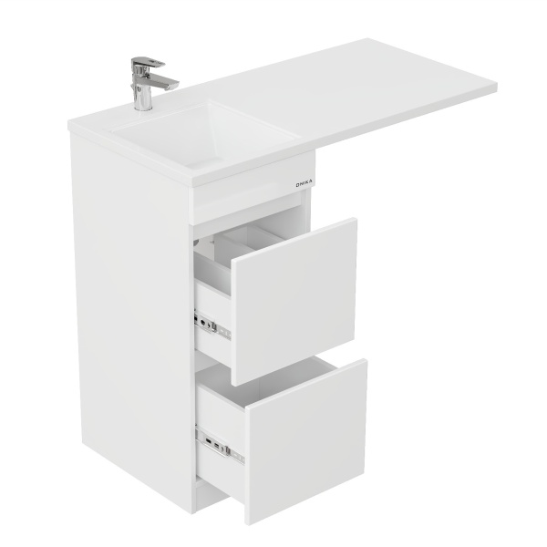 Тумба под стиральную машину Onika Милтон 103802 40 см белая напольная (раковина Марсал 100)