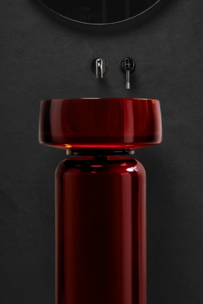 Накладная раковина Boheme Glow 810-G-BUR burgundy полиэфирная