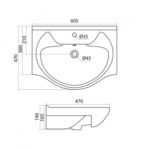Встраиваемая раковина Santek Байкал 1WH109652 60 см белая