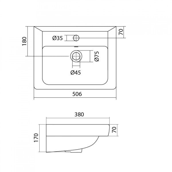 Встраиваемая раковина Santek Тигода 1WH302128 50 см белая