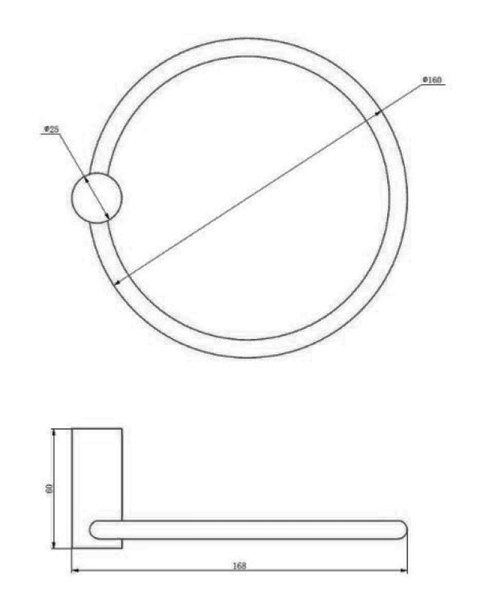 Полотенцедержатель Haiba HB8404-4 бронза кольцо