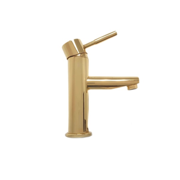 Смеситель для раковины Webert Rimini RI830102010 золото глянцевый с донным клапаном