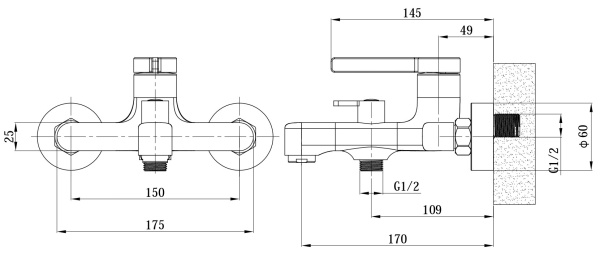 Смеситель для ванны Esko Sochi SC54 хром глянцевый
