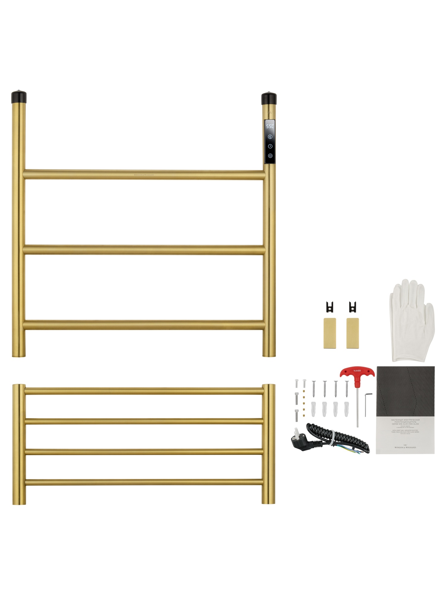 Полотенцесушитель электрический Wonzon & Woghand Bonn WW-AL402-BG золото брашированный