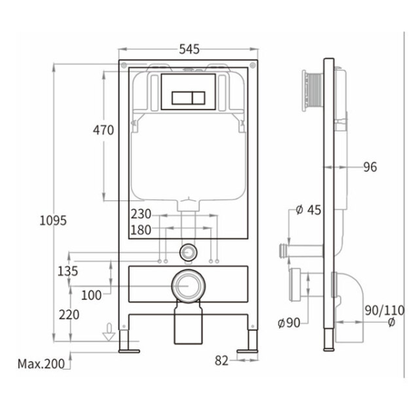 Инсталляция для унитаза Caprigo GBR-100 Duo