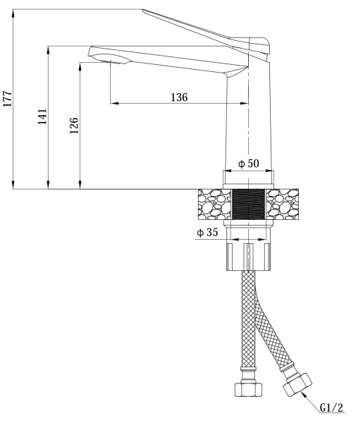 Смеситель для раковины Esko Shanghai Gold SHA26Gold золотой сатин матовый