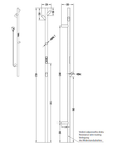 Полотенцесушитель электрический Bemeta 704151004 белый матовый 46W