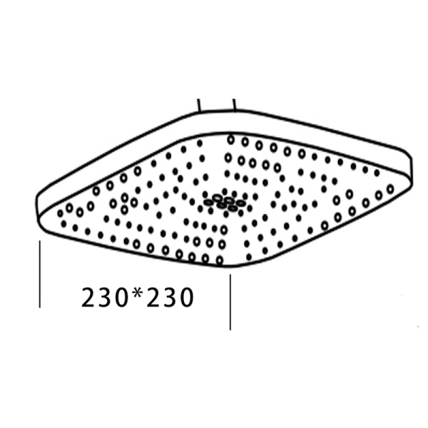 Верхний душ Voda VTS03Black черный матовый
