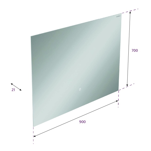 Зеркало Onika Люма 90x70 209032 белое с подсветкой и сенсором