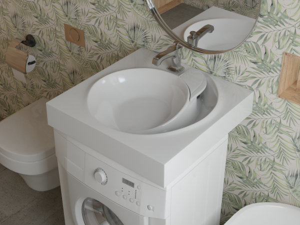 Подвесная раковина Madera Qopp 4627173210140 60 см белая глянцевая на стиральную машину