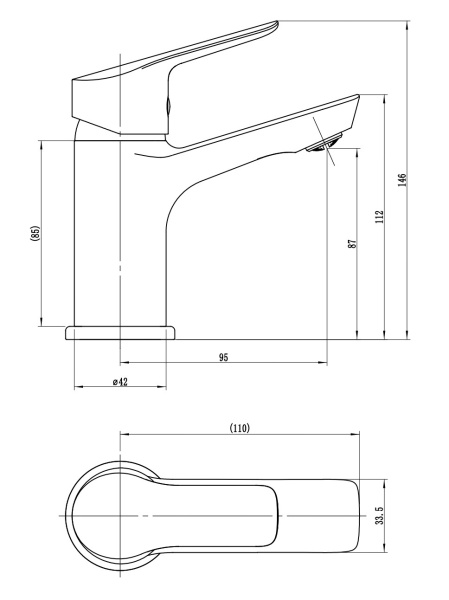 Смеситель для раковины Voda Reef RE26 хром глянцевый