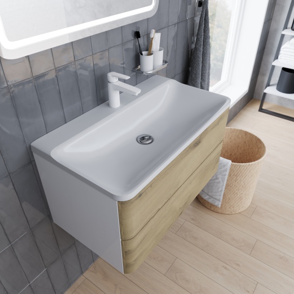 Мебельная раковина Madera Solo 4680173710447 80 см белая глянцевая