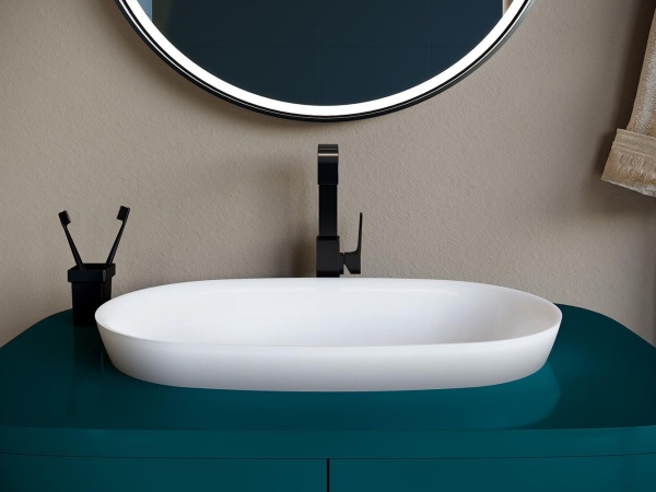 Раковина полувстраиваемая Salini Marea 01 1802201M 40 см белая матовая