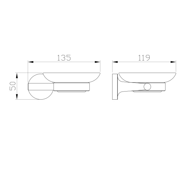 Мыльница Wonzon & Woghand Simple WW-6522 хром глянцевая