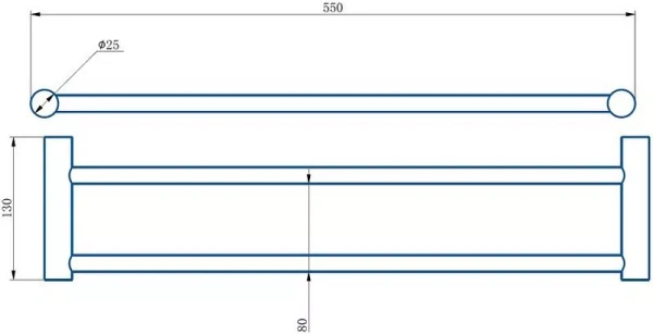 Полотенцедержатель Haiba HB8409 хром двойной