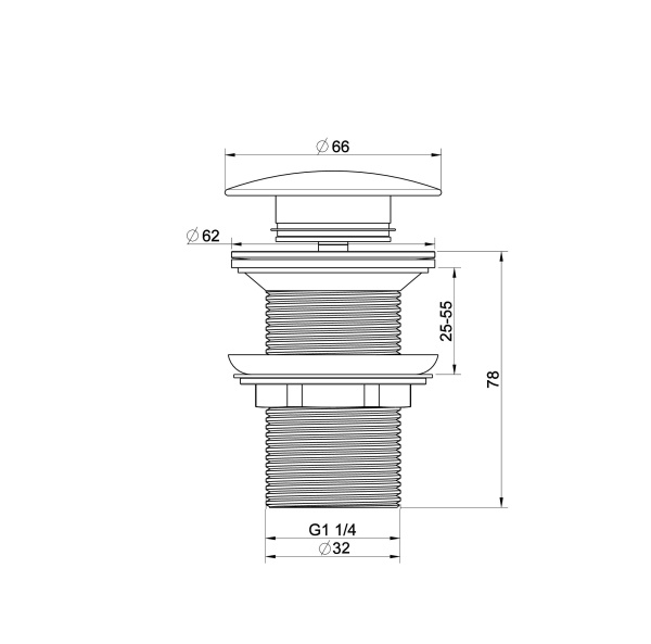 Донный клапан для раковины Wonzon & Woghand WW-88SS02-CR хром глянцевый