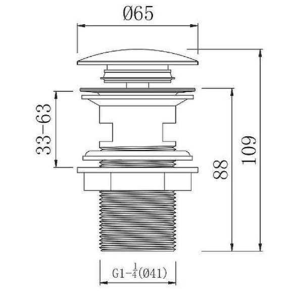 Донный клапан для раковины Caprigo Parts 99-533-crm хром