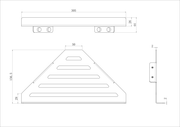 Полка для ванной Wonzon & Woghand WW-6132-BGM темный графит брашированная