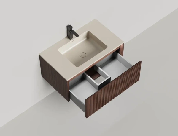 Тумба с раковиной Salini Domino 80 см 27D208ONF окрашивание по RAL шпон Onda Plus