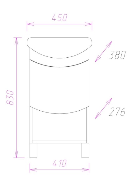 Тумба под раковину Onika Селена 104505 40 см бодега светлый (раковина Дора 47, Азов 45)