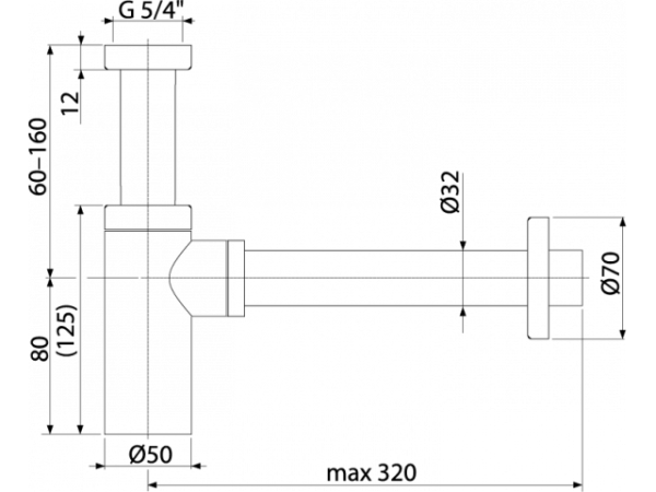 Сифон для раковины Boheme Black 609-B черный матовый