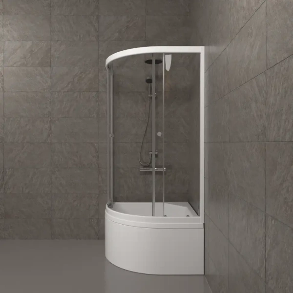 Душевой уголок Triton Ультра 90x90x195 DK323_1 профиль белый, стекло прозрачное