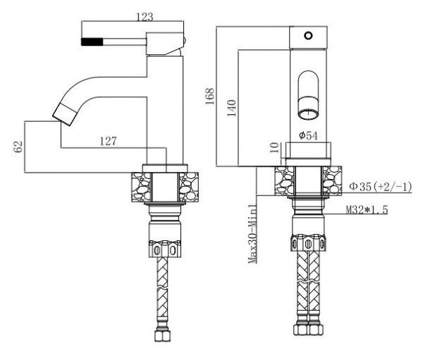 Смеситель для раковины Voda Vessel VSL26 сатин матовый