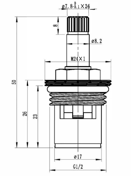 Керамическая кран-букса Voda VCERZ24