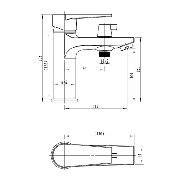Смеситель на борт ванны Esko Budapest Black BT53B черный матовый