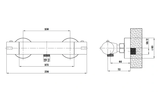 Смеситель для душа Voda Mikros T3080 Black черный матовый