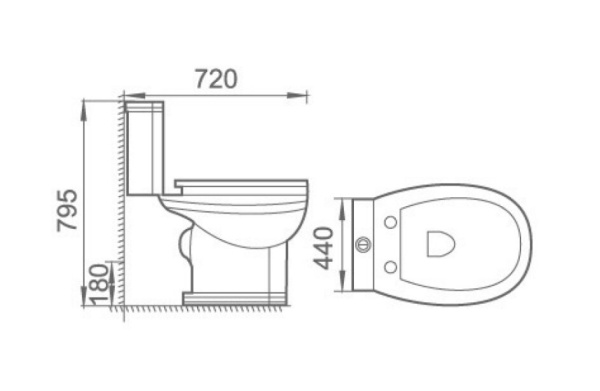 Унитаз-компакт напольный Boheme Vogue 941 белый