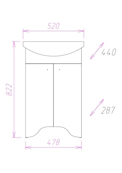 Тумба под раковину Onika Омега 105015 50 см белая (раковина Акватон 52)
