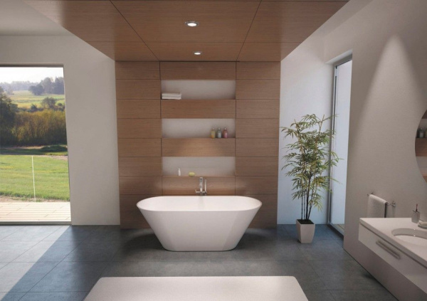 Ванна из литьевого мрамора Riho Barselona 170x70 B117001105 белая матовая отдельно стоящая